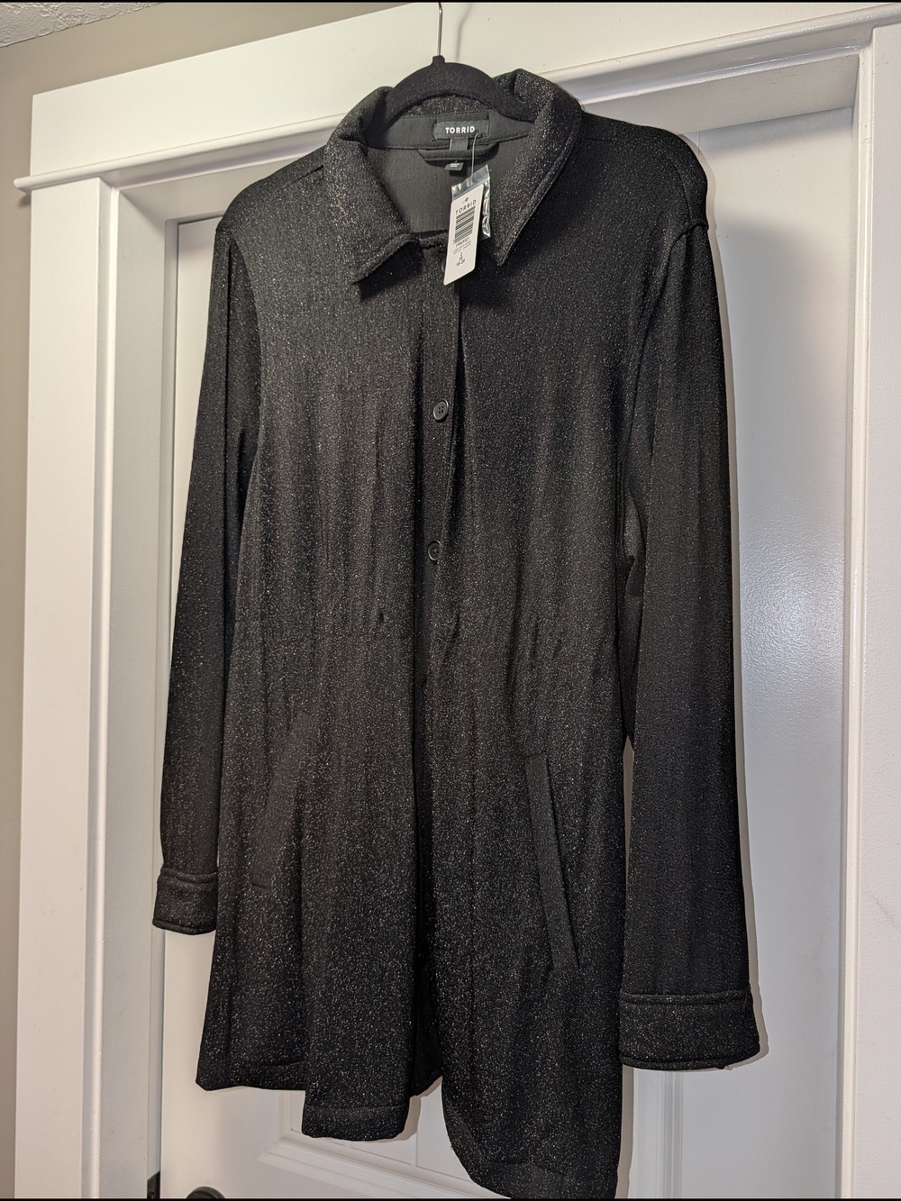 Torrid Black Shimmer Coat Dress